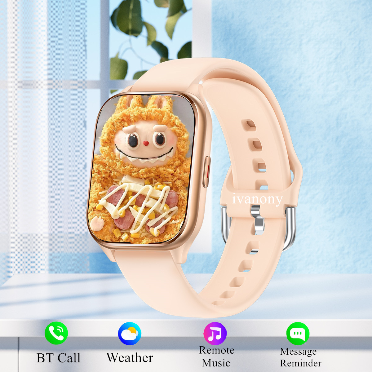 Watches Ladies Smartwatch - Smartwatch z obsługą języka hebrajskiego, połączenia