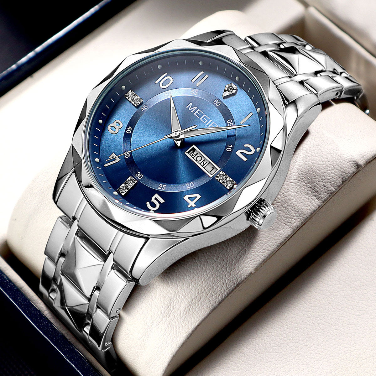 Watches Ladies Smartwatch - Zegarek męski MEGIR, elegancki, prosty styl,