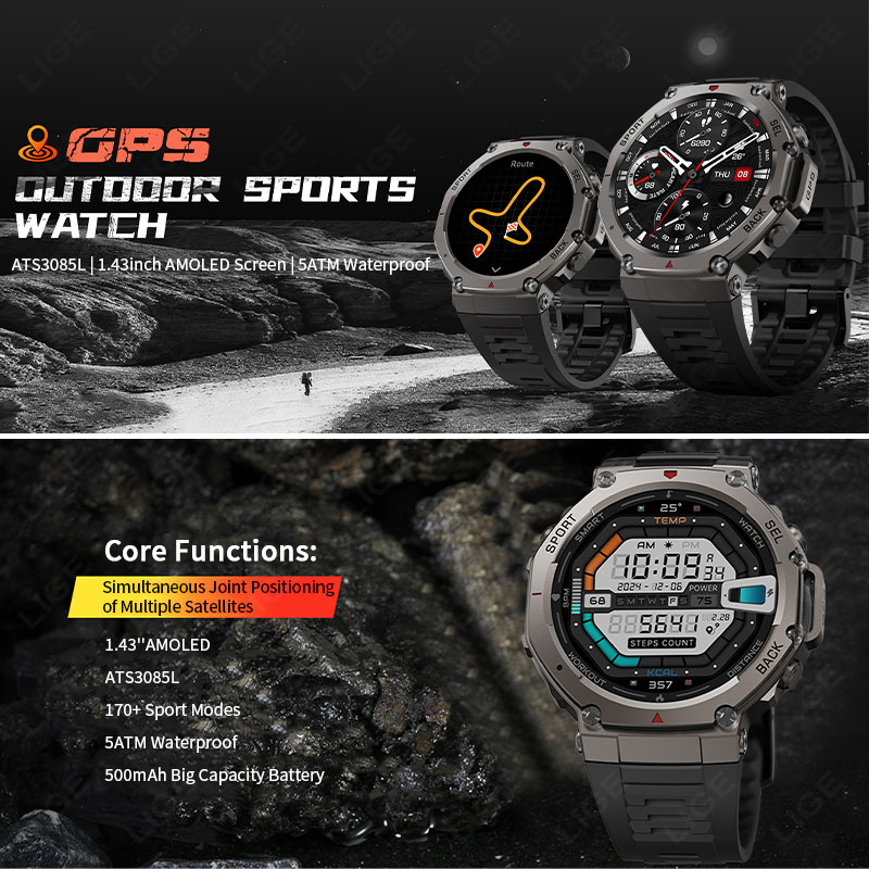 Inteligentny zegarek GPS LIGE  – Altimeter Compass Watch recenzja i cena