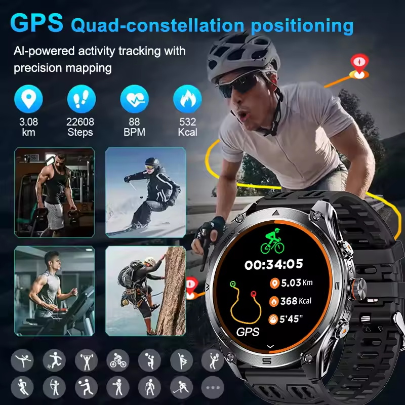 Nowy smartwatch wojskowy GPS d – Altimeter Compass Watch recenzja i cena